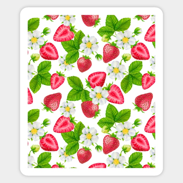 Red Strawberries Sticker by katerinamk